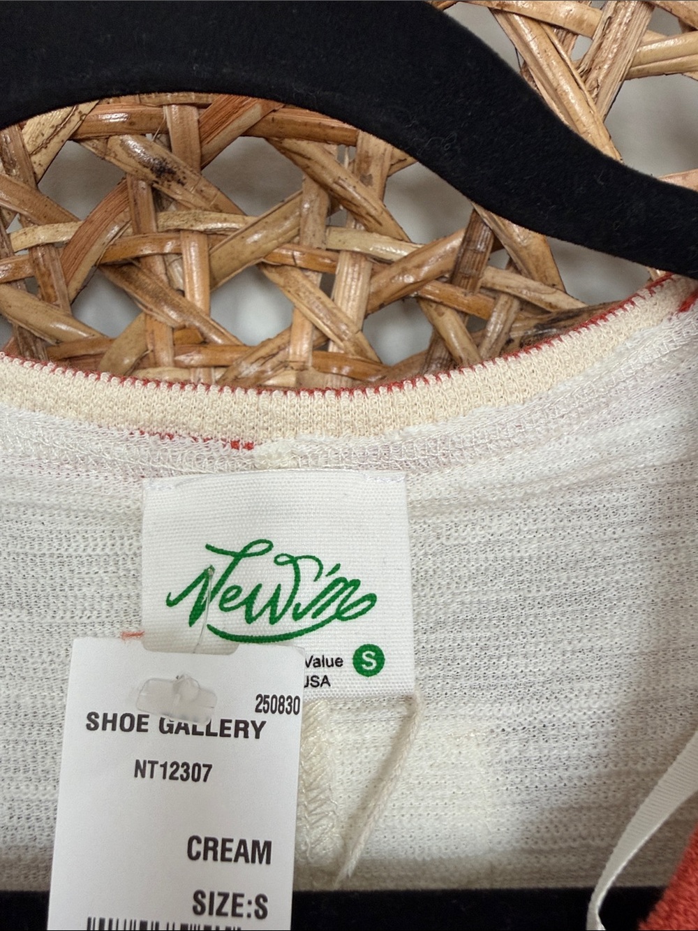 Ariella Cream Knit Raglan Top with Red Striped Sleeves - Picture 2 of 16
